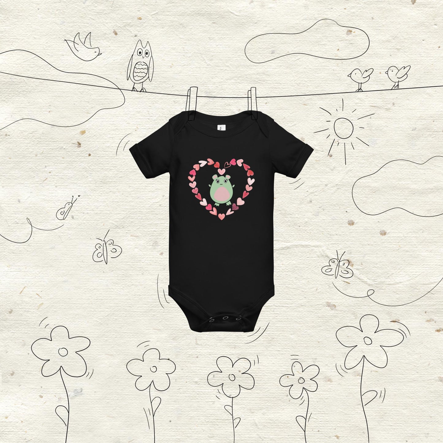 WaTTerMaLLone in Hearts Baby Short  Sleeve One Piece