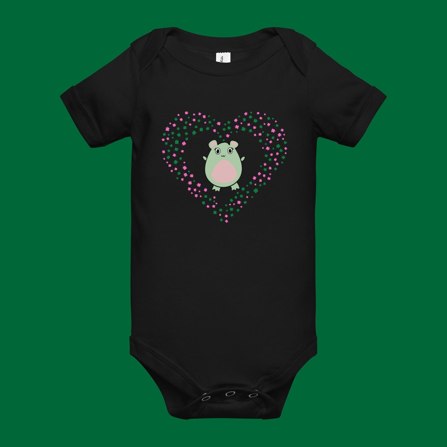 WaTTerMaLLone in Cloverleaf Heart Graphic Baby short sleeve one piece