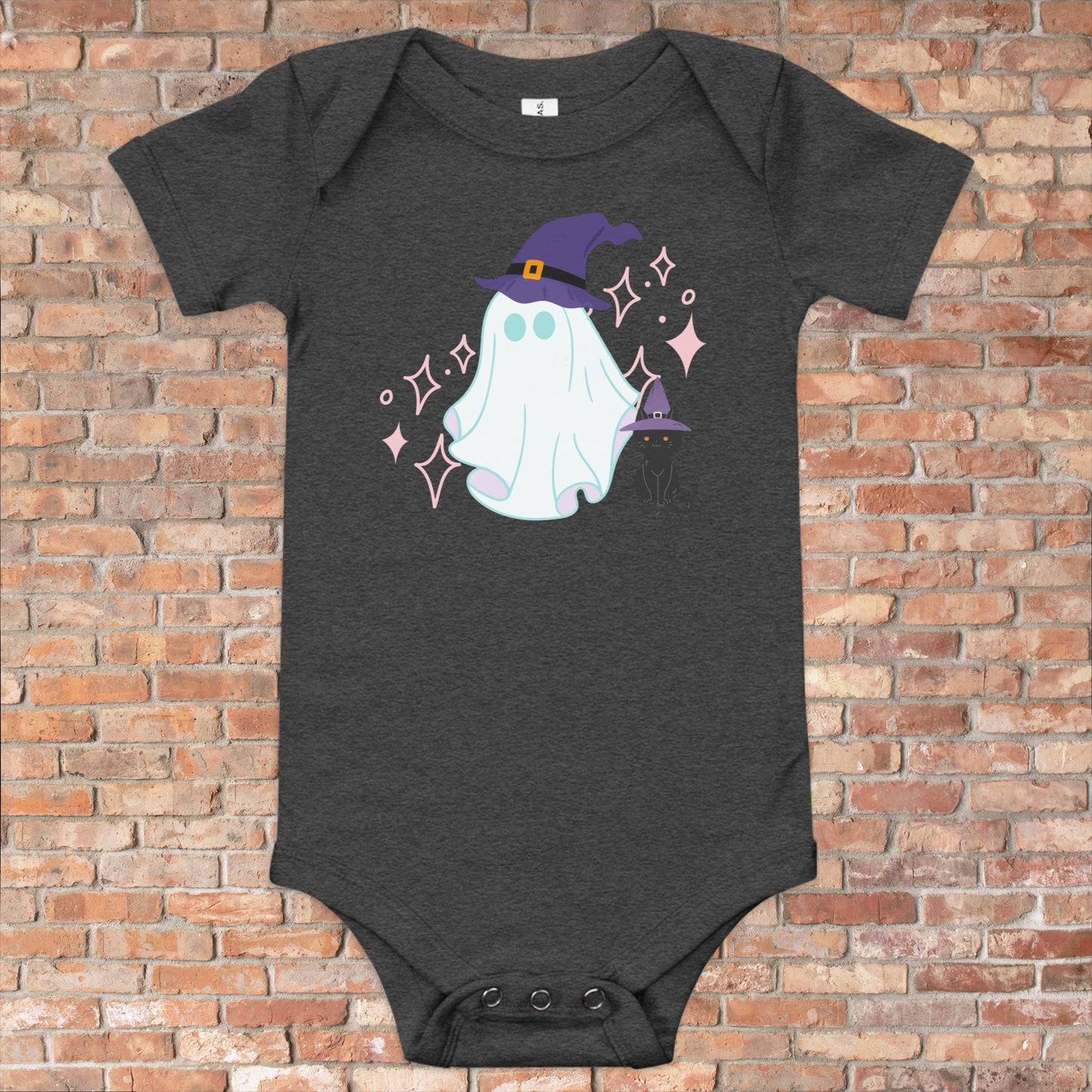 Cute Ghost and Cat Baby Short Sleeve One Piece