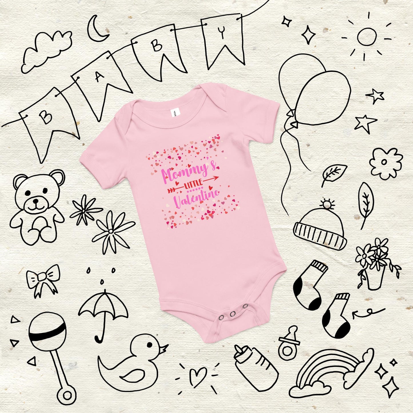 Mommy’s Little Valentine Baby Short Sleeve One Piece