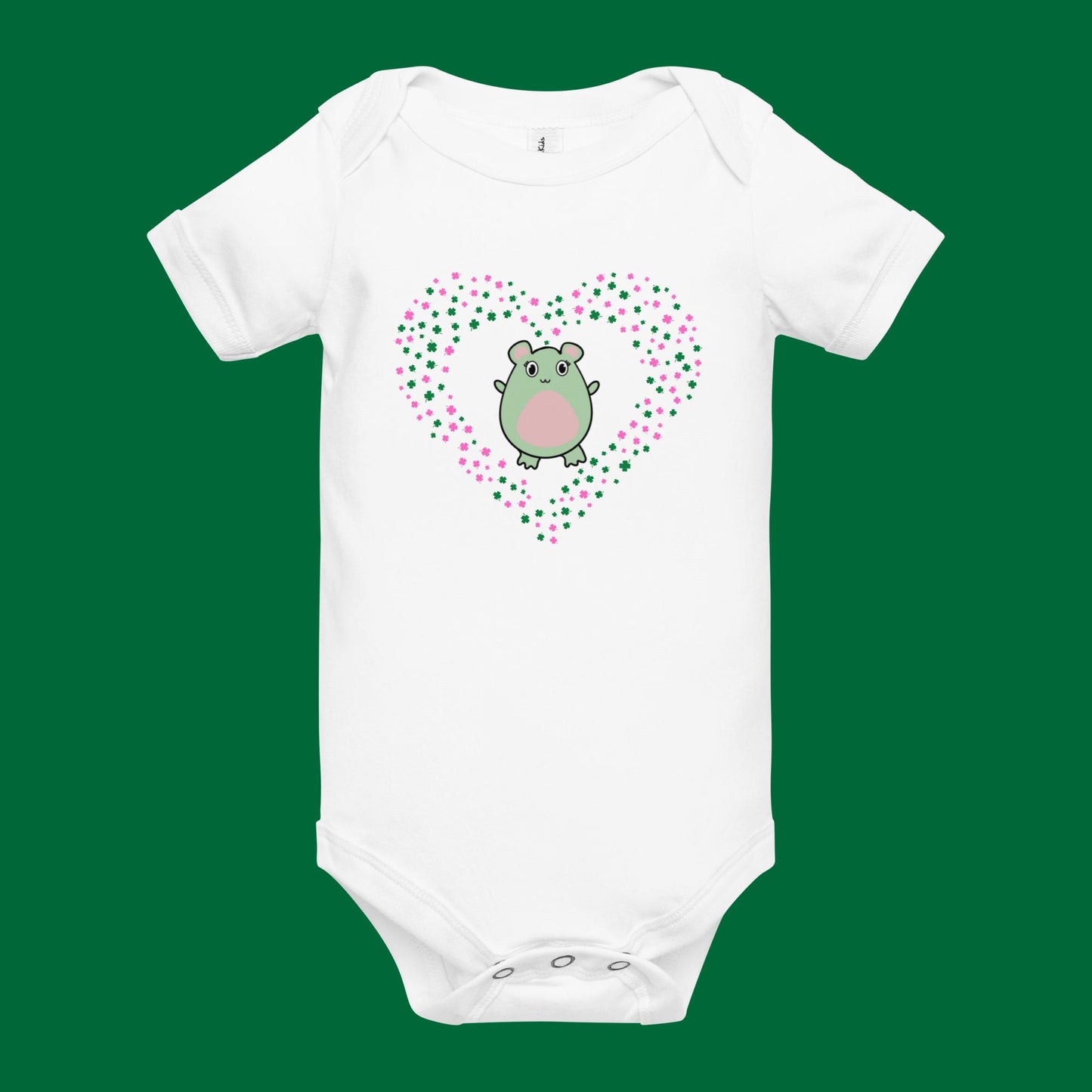 WaTTerMaLLone in Cloverleaf Heart Graphic Baby short sleeve one piece