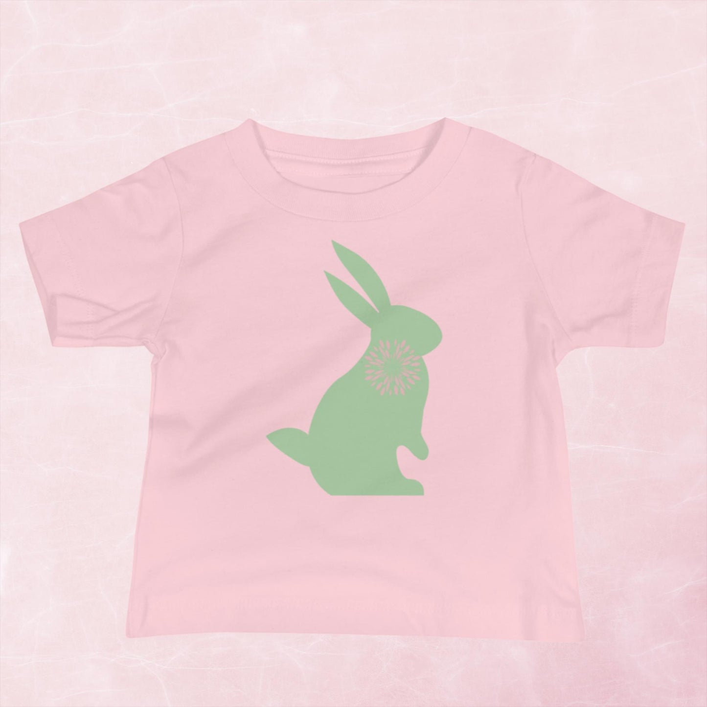Green Bunny Graphic Baby Jersey Short Sleeve Tee
