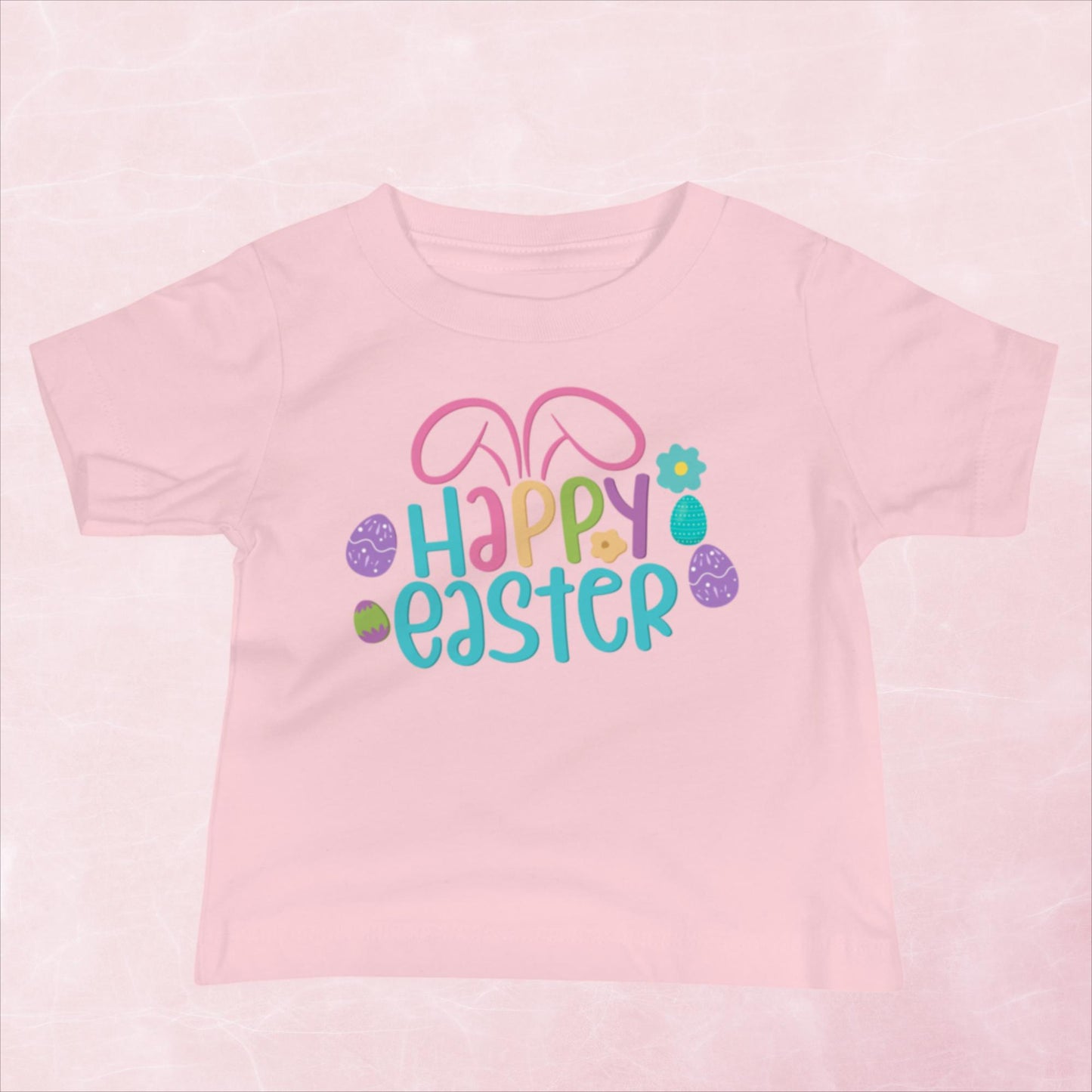 Happy Easter with Bunny Ears Baby Jersey Short Sleeve Tee