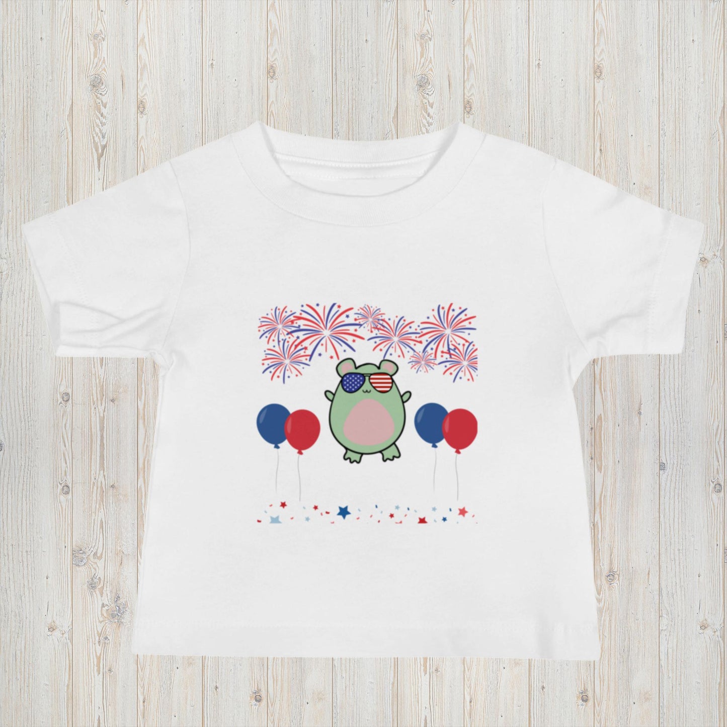 Red White & Blue Fireworks Baby Jersey Short Sleeve Tee