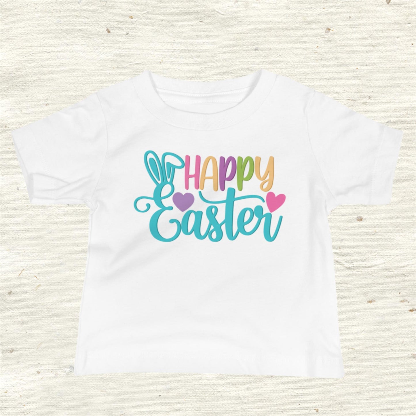 Happy Easter with Hearts Baby Jersey Short Sleeve Tee