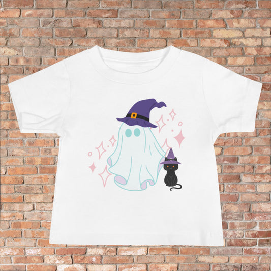 Cute Ghost and Cat Baby Jersey Short Sleeve Tee