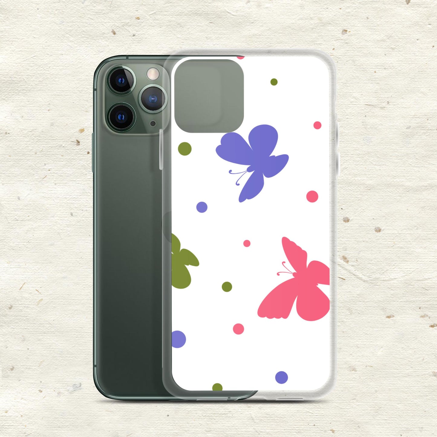 Butterflies & Dots Clear Case for iPhone®