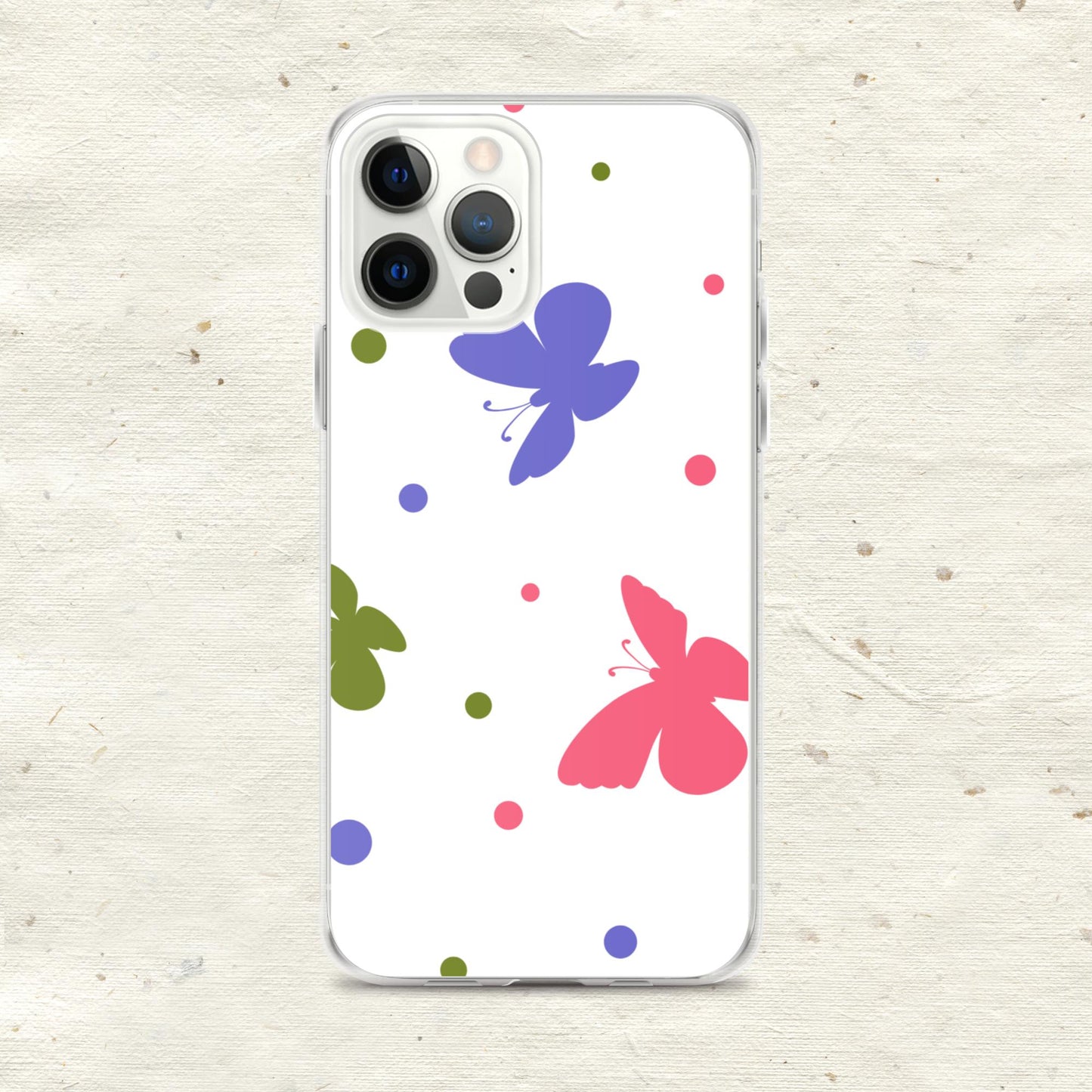 Butterflies & Dots Clear Case for iPhone®