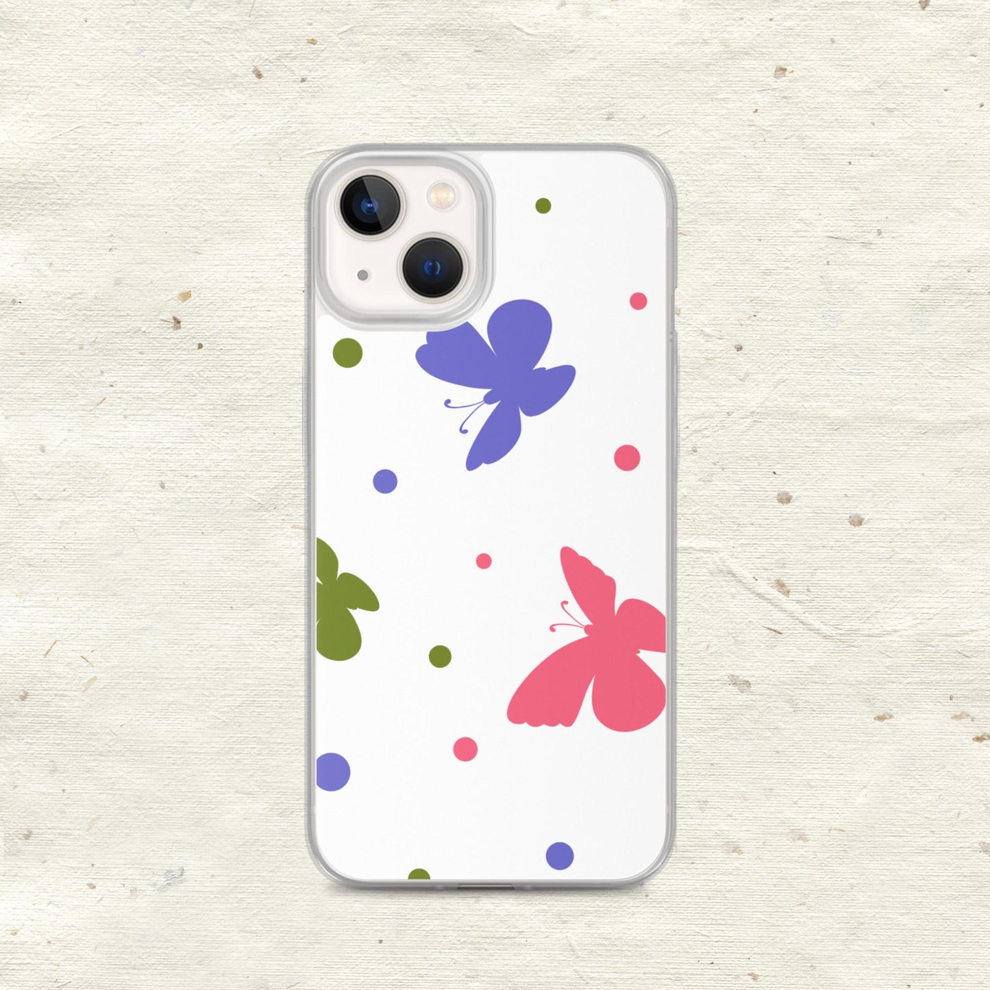 Butterflies & Dots Clear Case for iPhone®