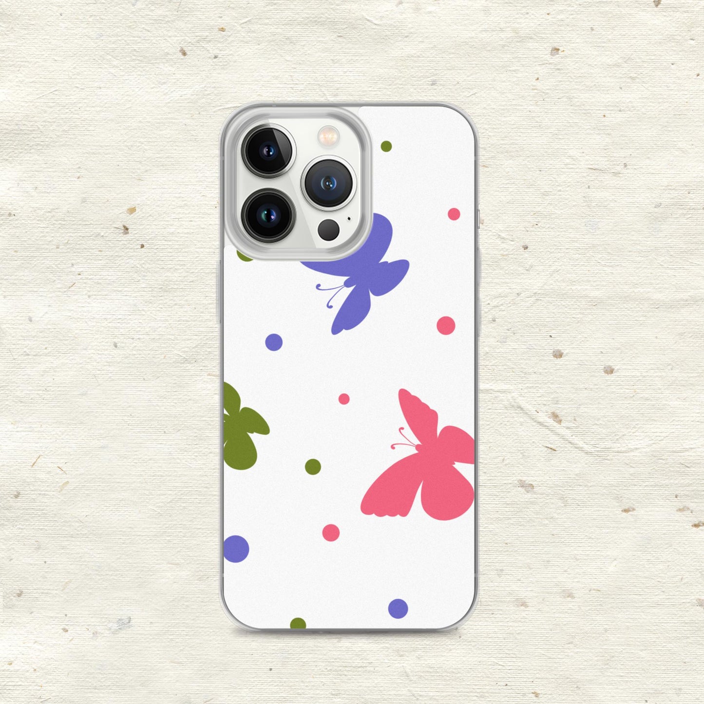 Butterflies & Dots Clear Case for iPhone®