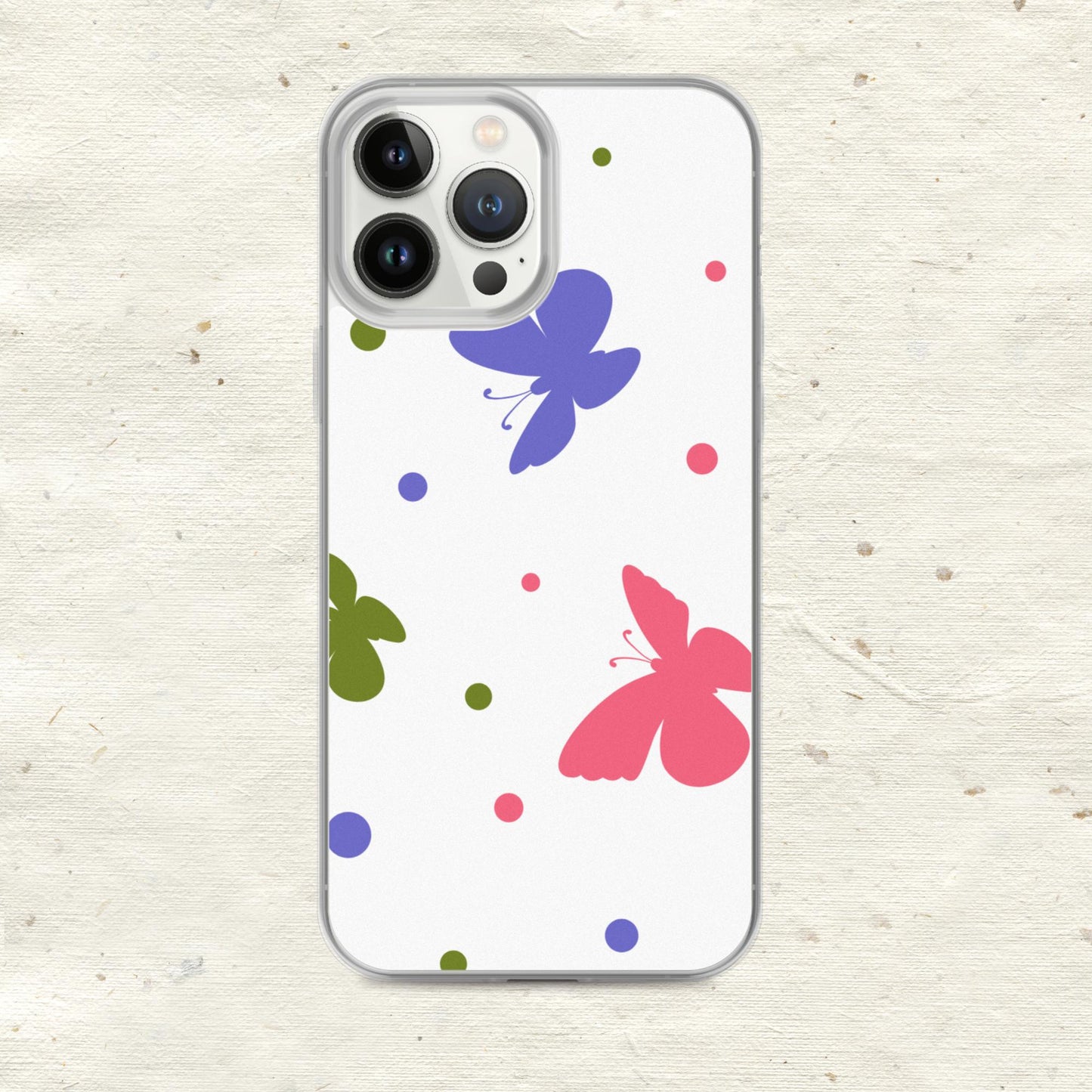 Butterflies & Dots Clear Case for iPhone®