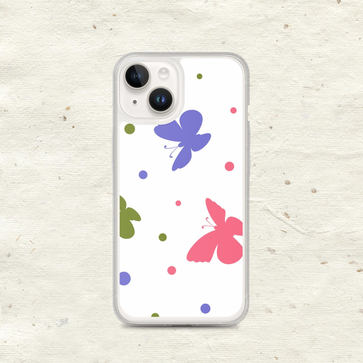 Butterflies & Dots Clear Case for iPhone®