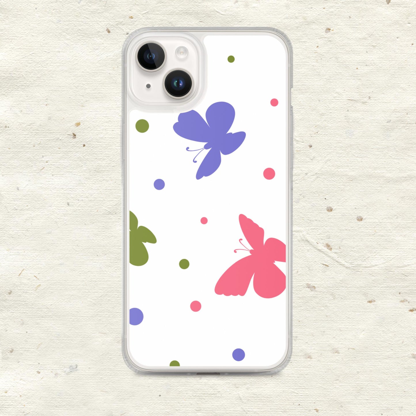 Butterflies & Dots Clear Case for iPhone®