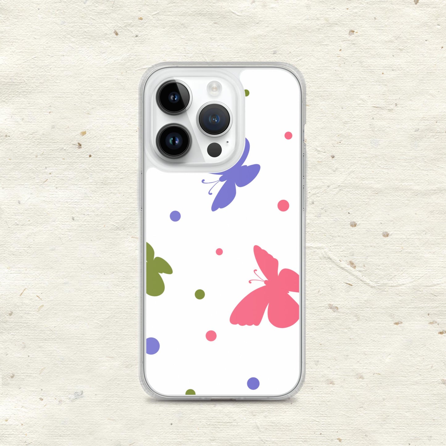 Butterflies & Dots Clear Case for iPhone®