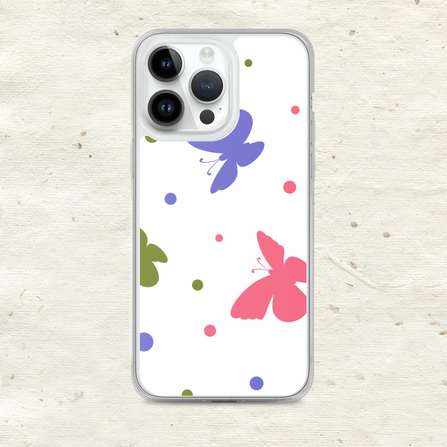 Butterflies & Dots Clear Case for iPhone®