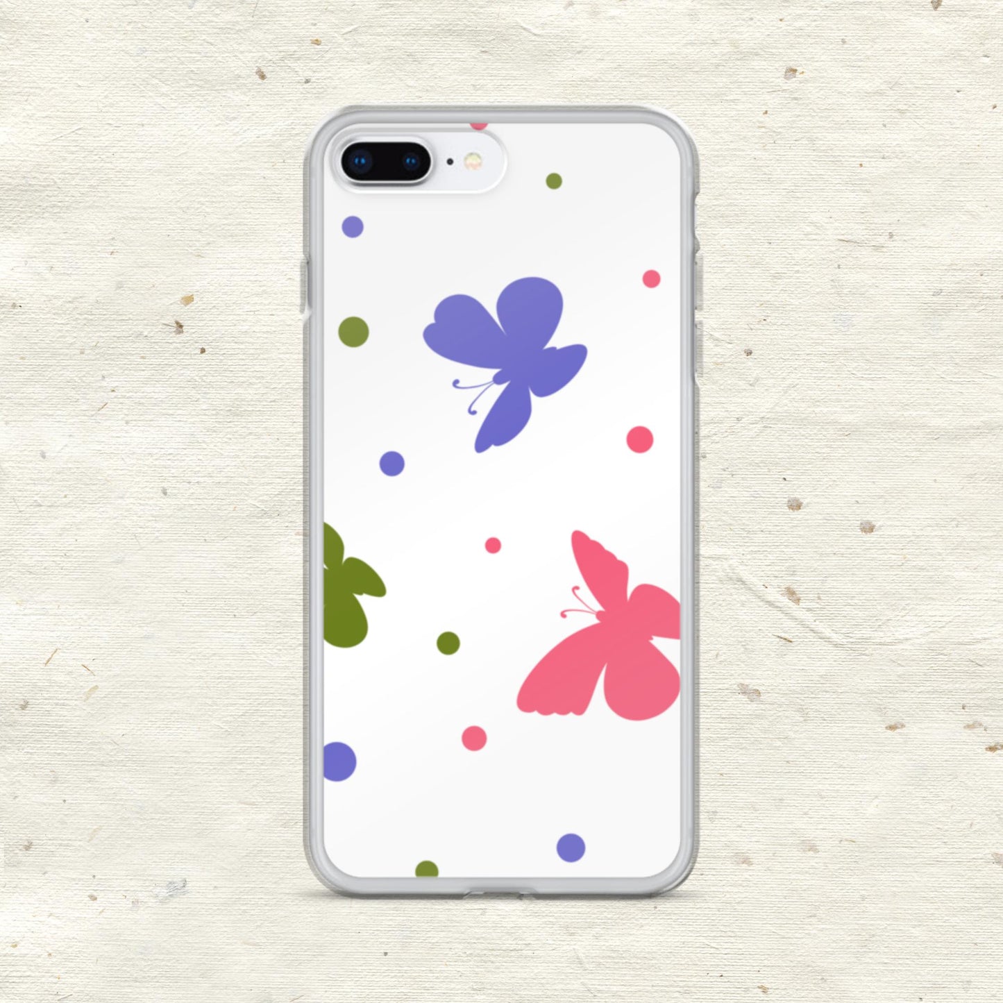 Butterflies & Dots Clear Case for iPhone®