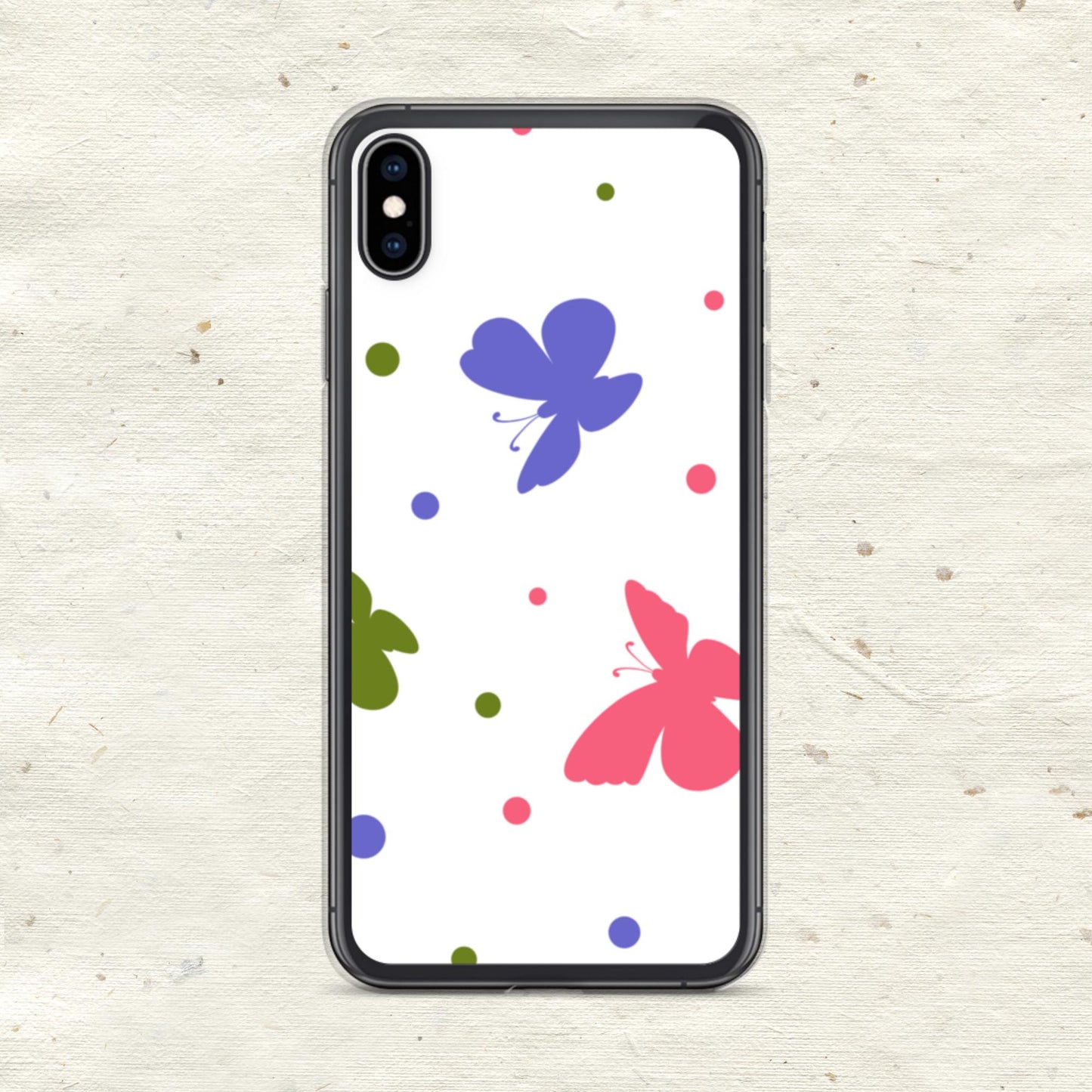 Butterflies & Dots Clear Case for iPhone®