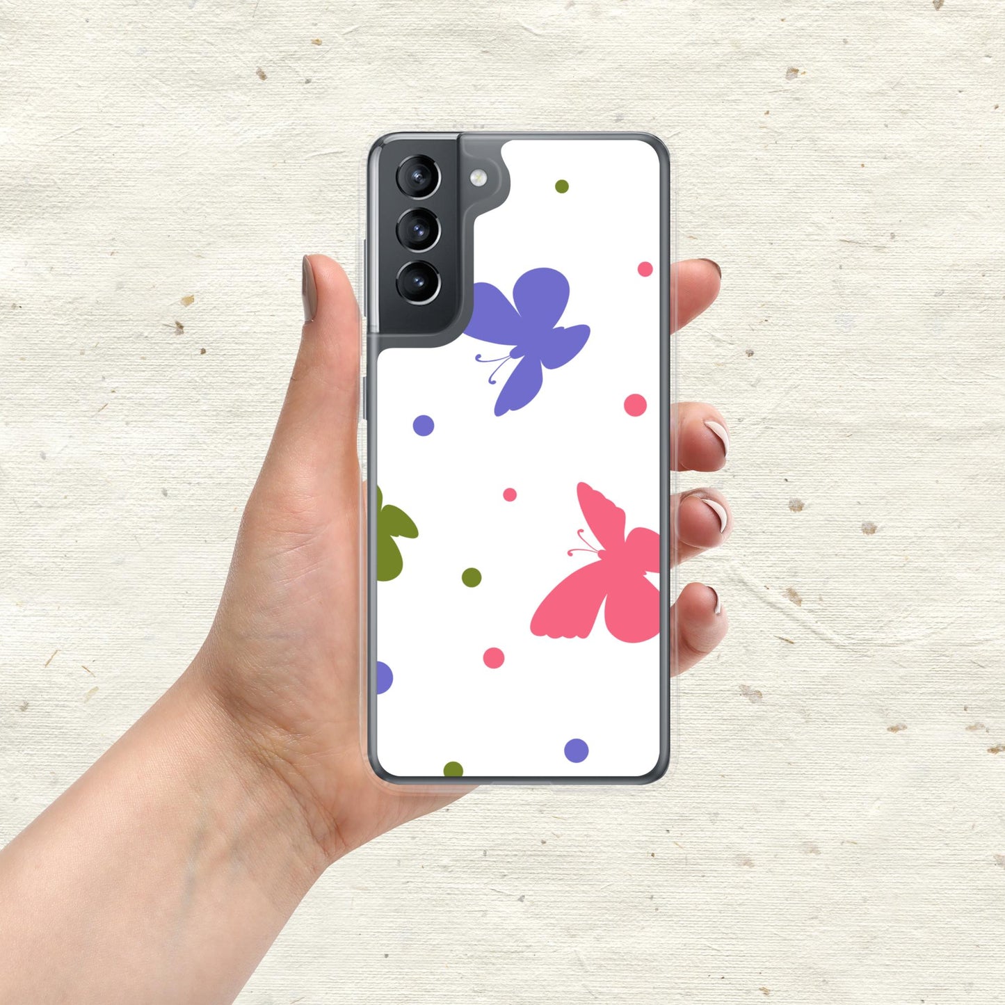 Butterflies & Dots Clear Case for Samsung®