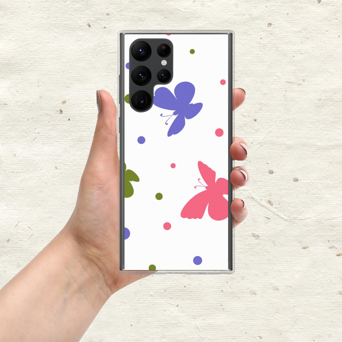 Butterflies & Dots Clear Case for Samsung®