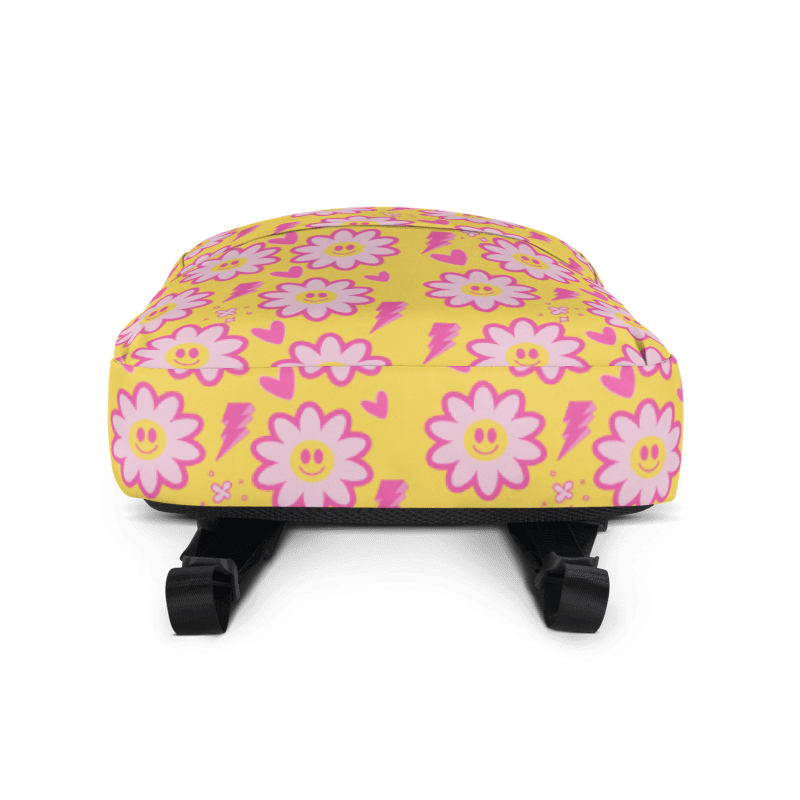 Smiley Face Preppy Yellow Backpack