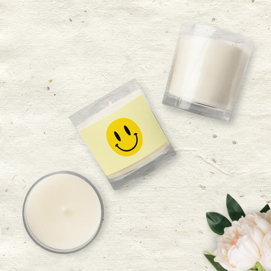 Smiling Face Glass Jar Soy Wax Candle