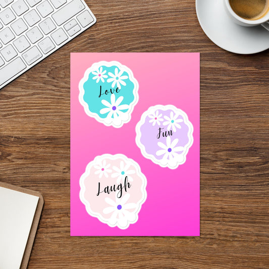 Love Laugh Fun Daisy Sticker Sheet