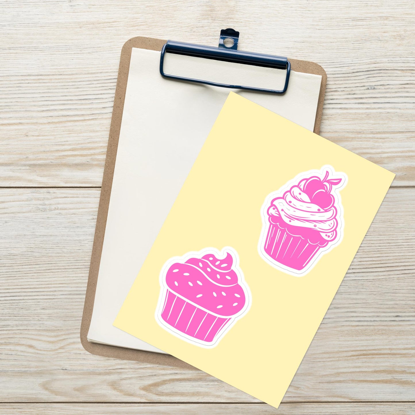 Pink and White Cupcakes Sticker sheet