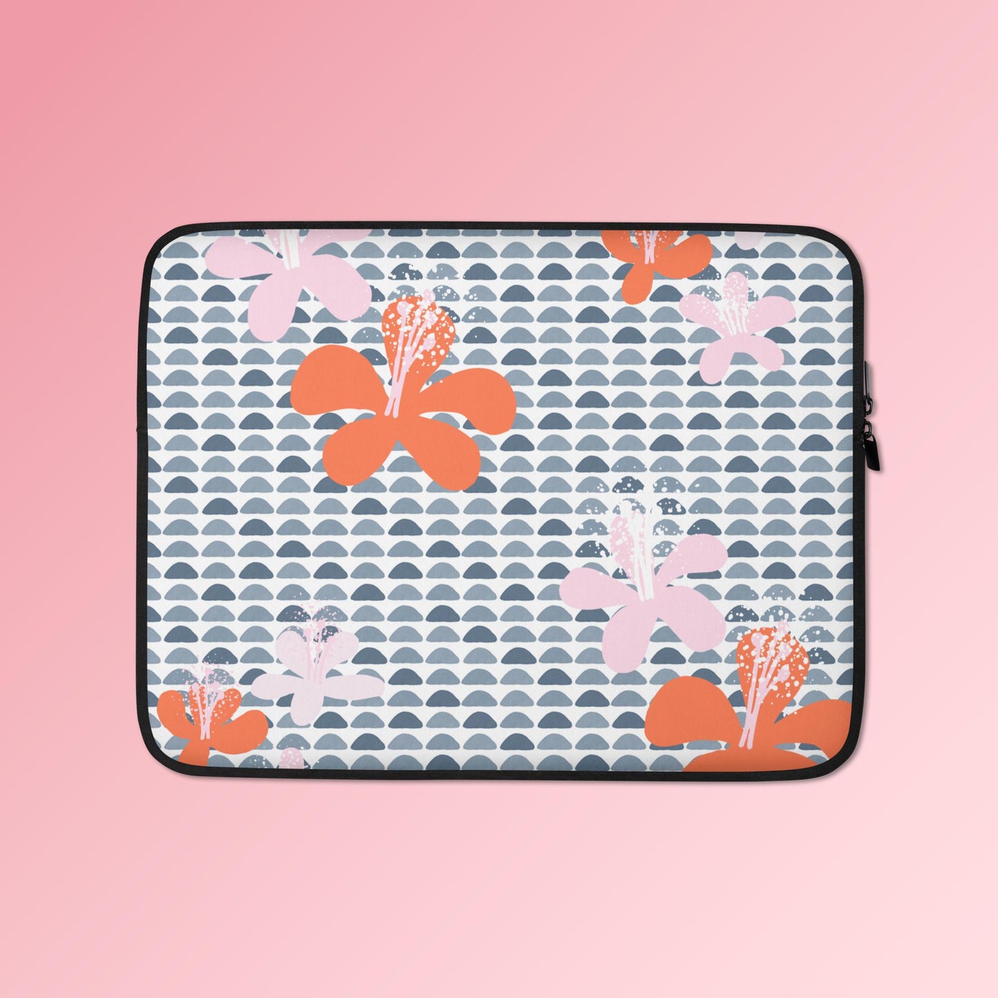 Orange and Pink Flowers Laptop Sleeve