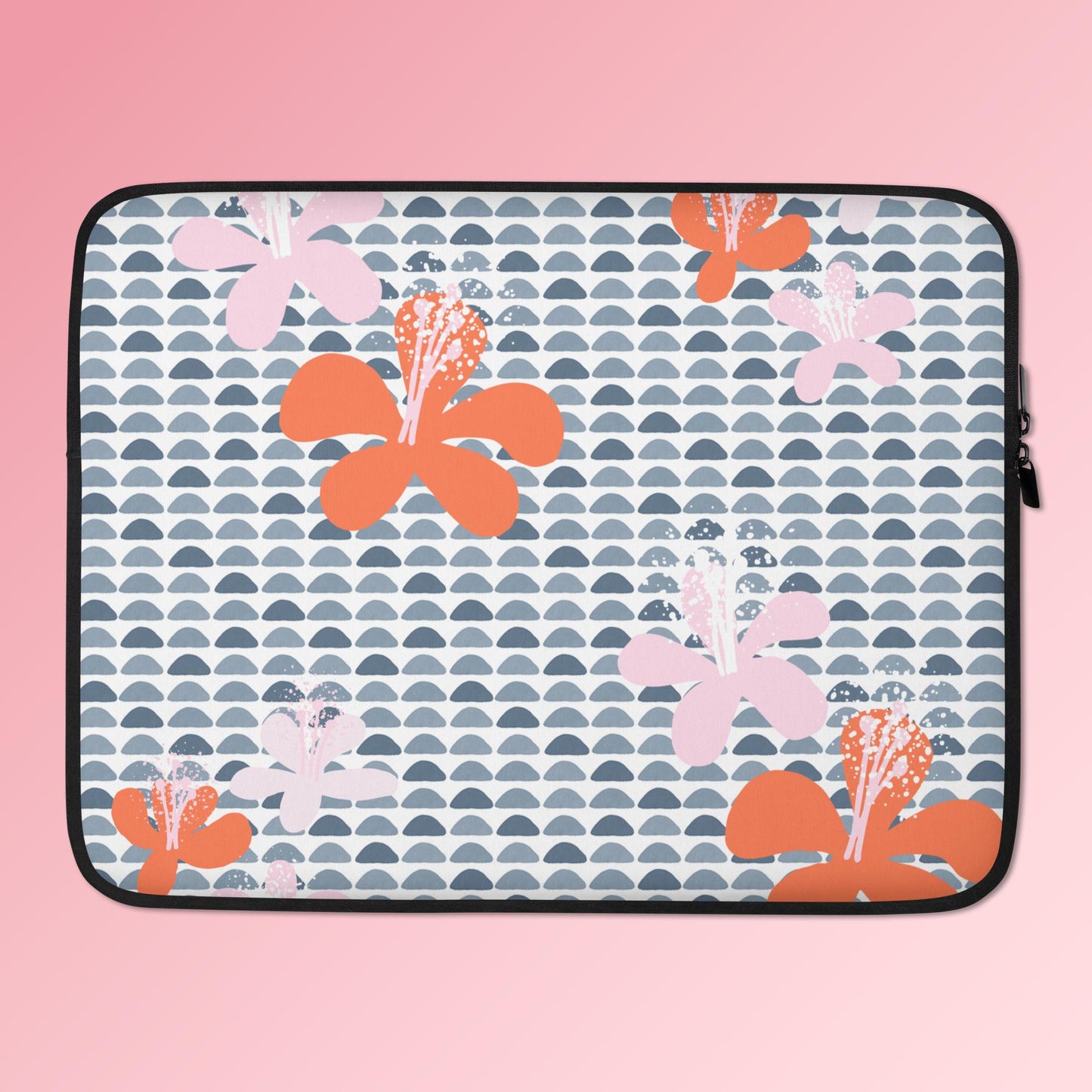 Orange and Pink Flowers Laptop Sleeve