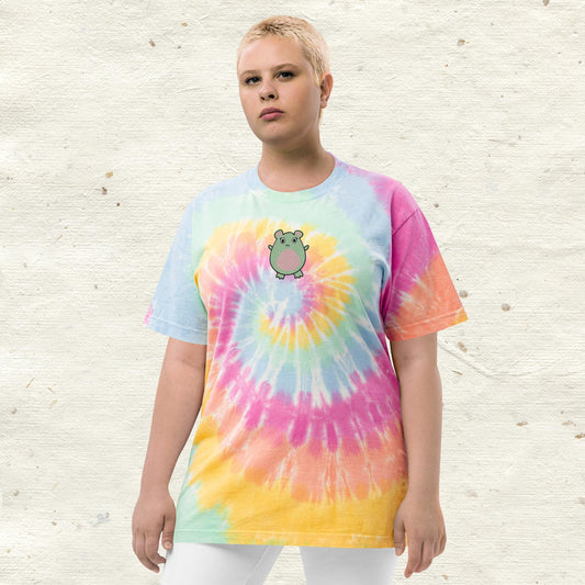 WaTTerMaLLone Embroidered Oversized tie-dye t-shirt