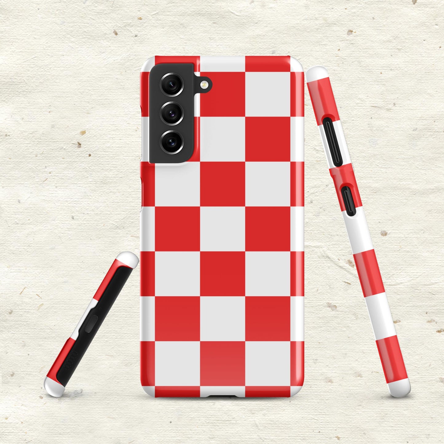 Red and White Checkered Snap Case for Samsung®