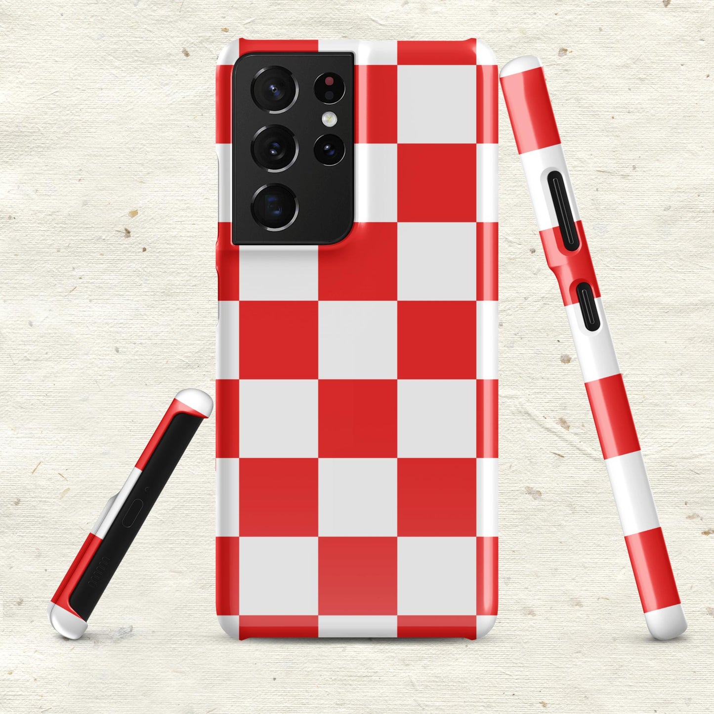 Red and White Checkered Snap Case for Samsung®