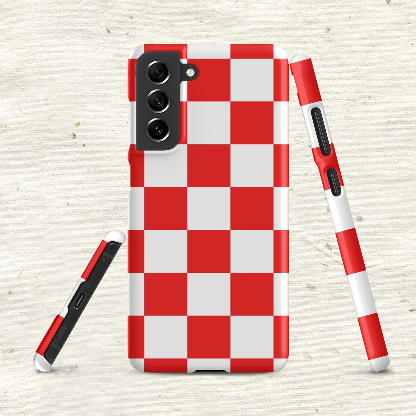 Red and White Checkered Snap Case for Samsung®