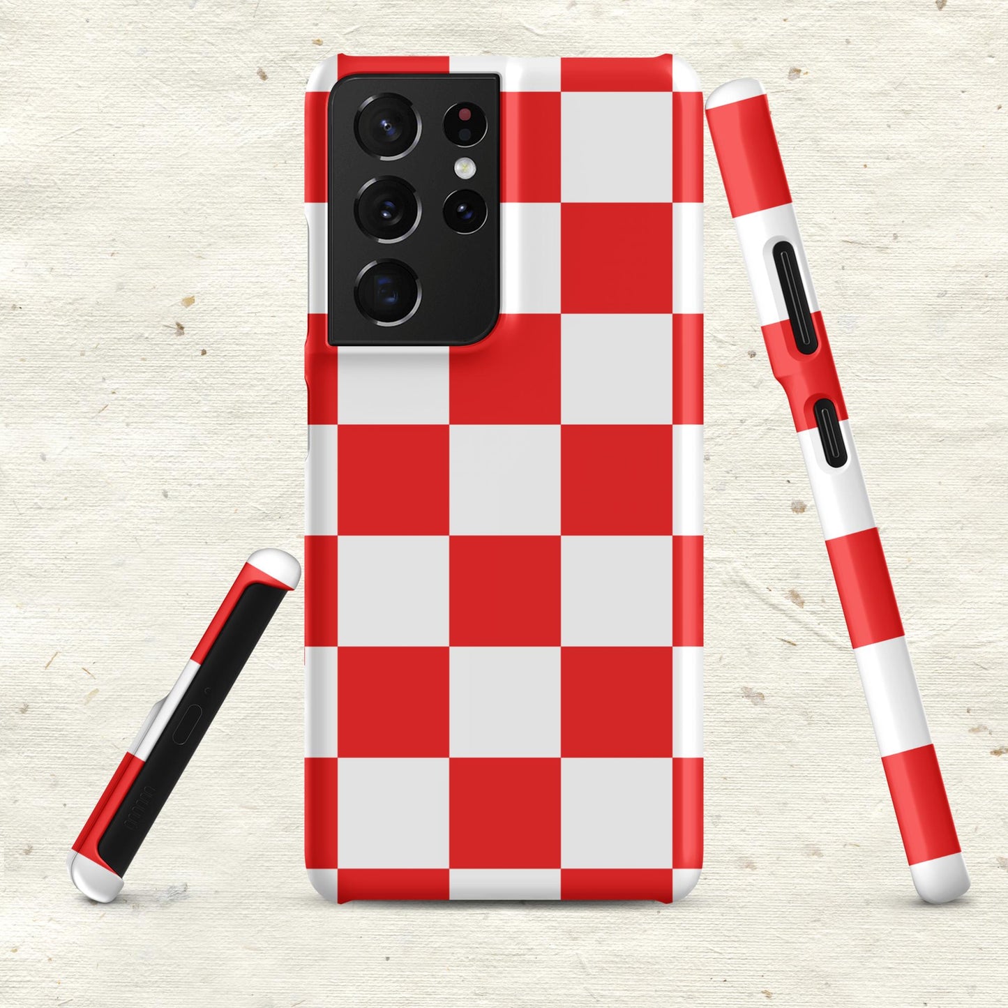 Red and White Checkered Snap Case for Samsung®