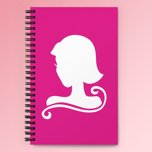 Doll Pink with Silhouette spiral notebook