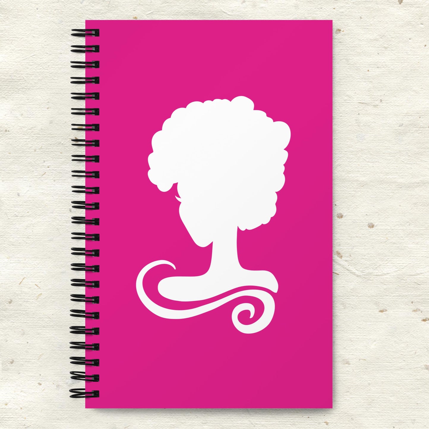 Doll Pink Curly Silhouette Spiral Notebook