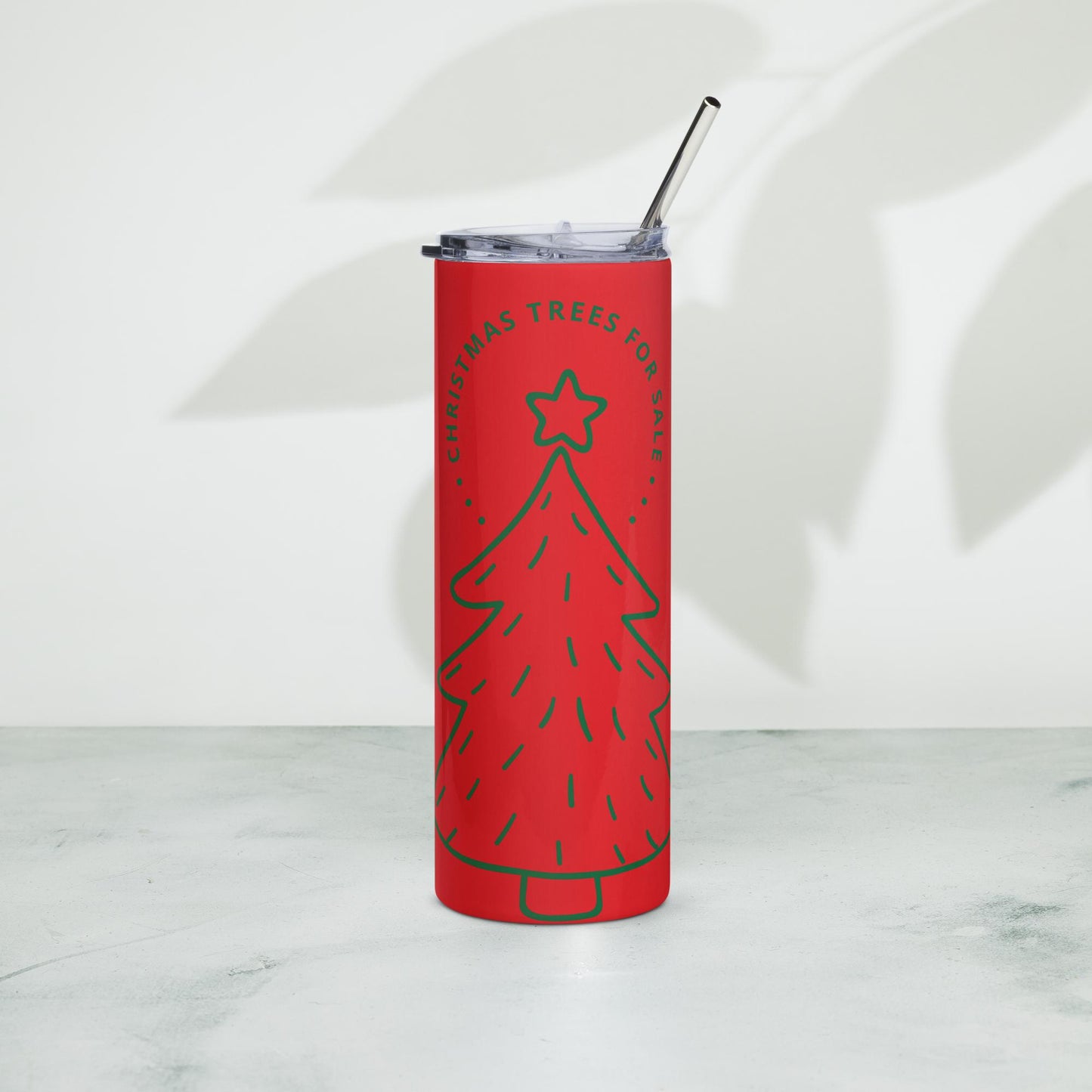 Christmas Trees For Sale Red Stainless Steel Tumbler