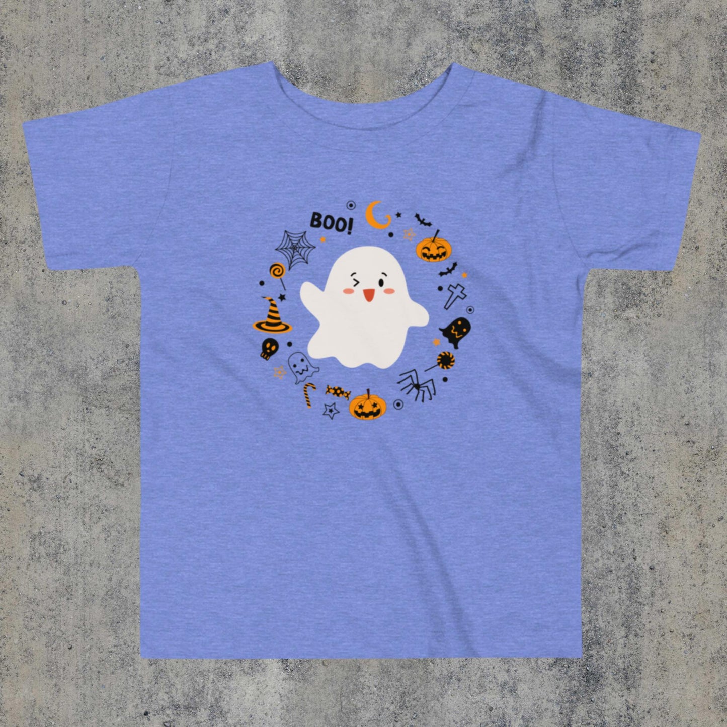 Boo Cute Ghost Winked Toddler Short Sleeve Tee