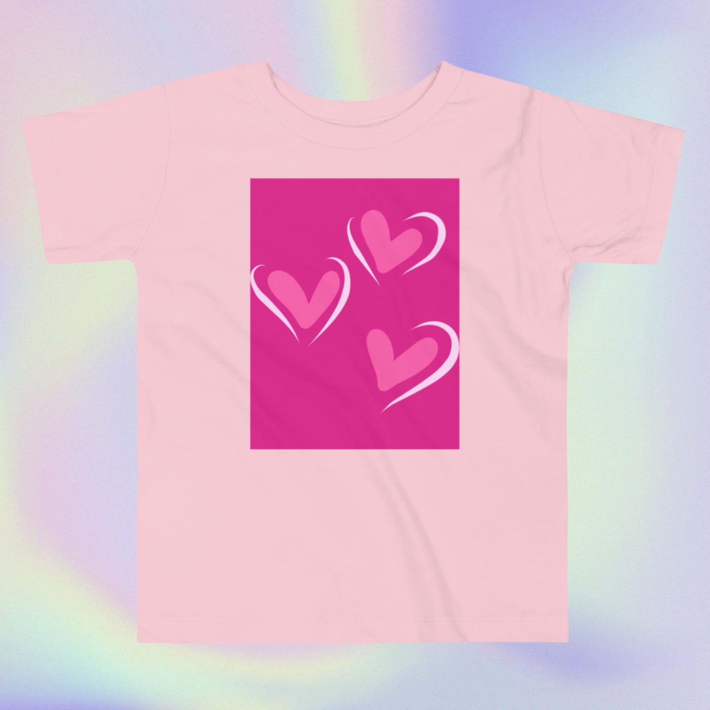 Doll Pink and Three Hearts Toddler Short Sleeve Tee