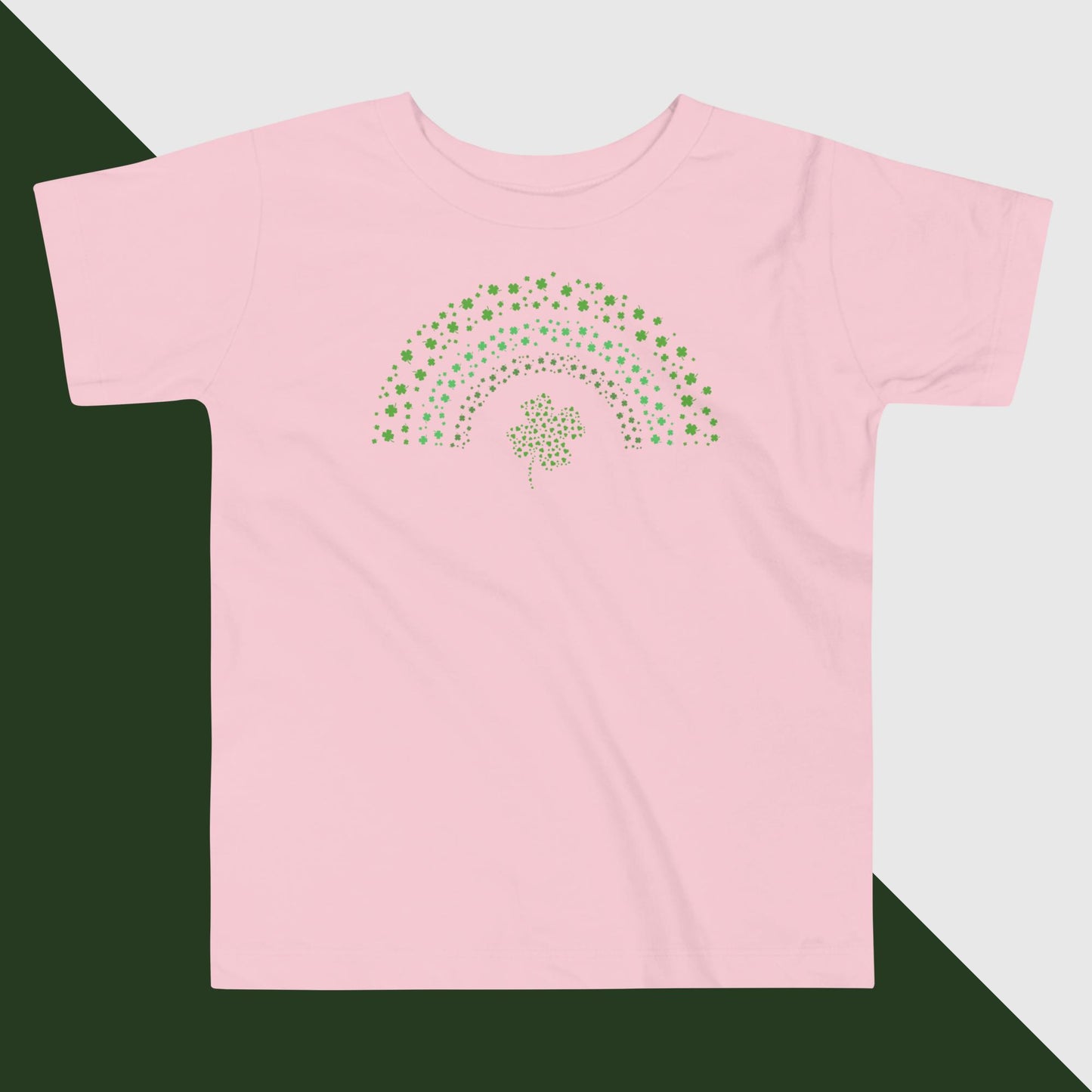 St Patrick’s Day Clover Rainbow Green Toddler Short Sleeve Tee