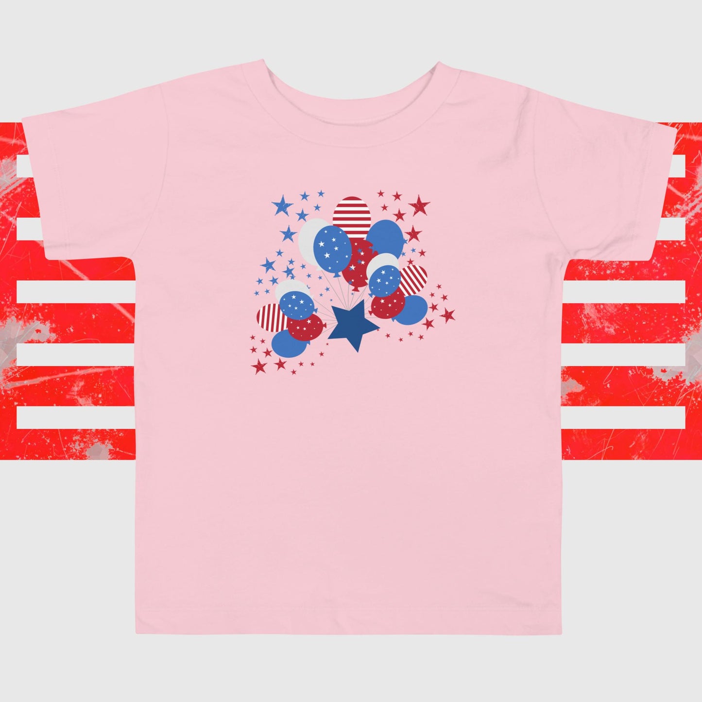 Stars and Stripes Balloons Toddler Short Sleeve Tee