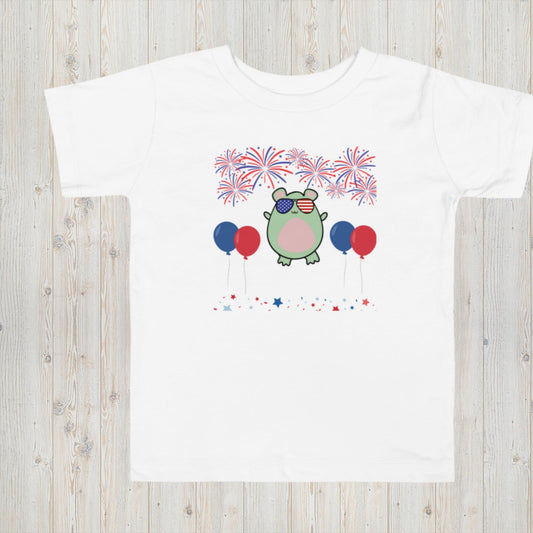 Red White & Blue Fireworks Toddler Short Sleeve Tee