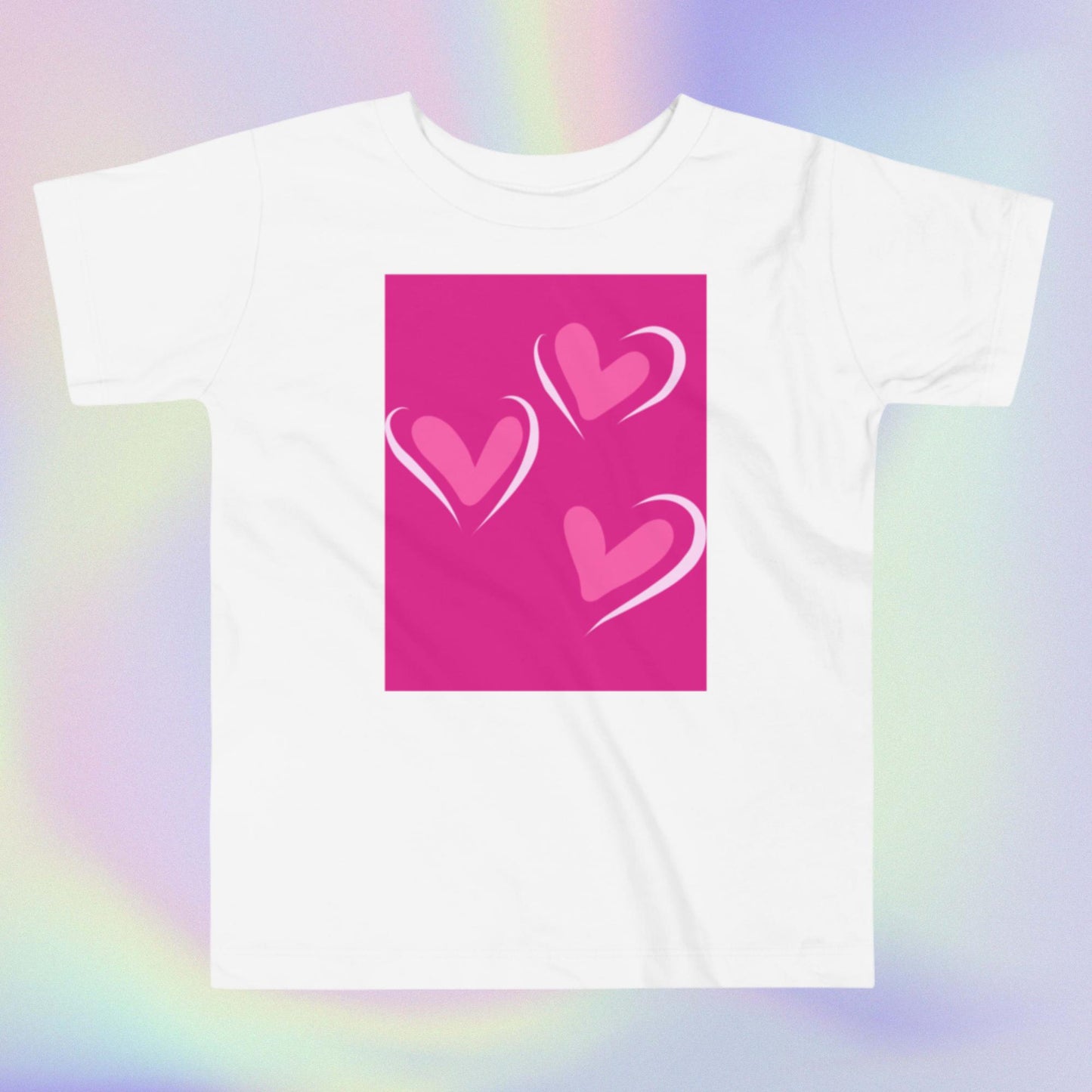 Doll Pink and Three Hearts Toddler Short Sleeve Tee