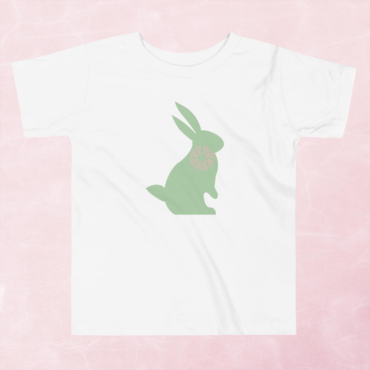 Green Bunny Graphic Toddler Short Sleeve Tee