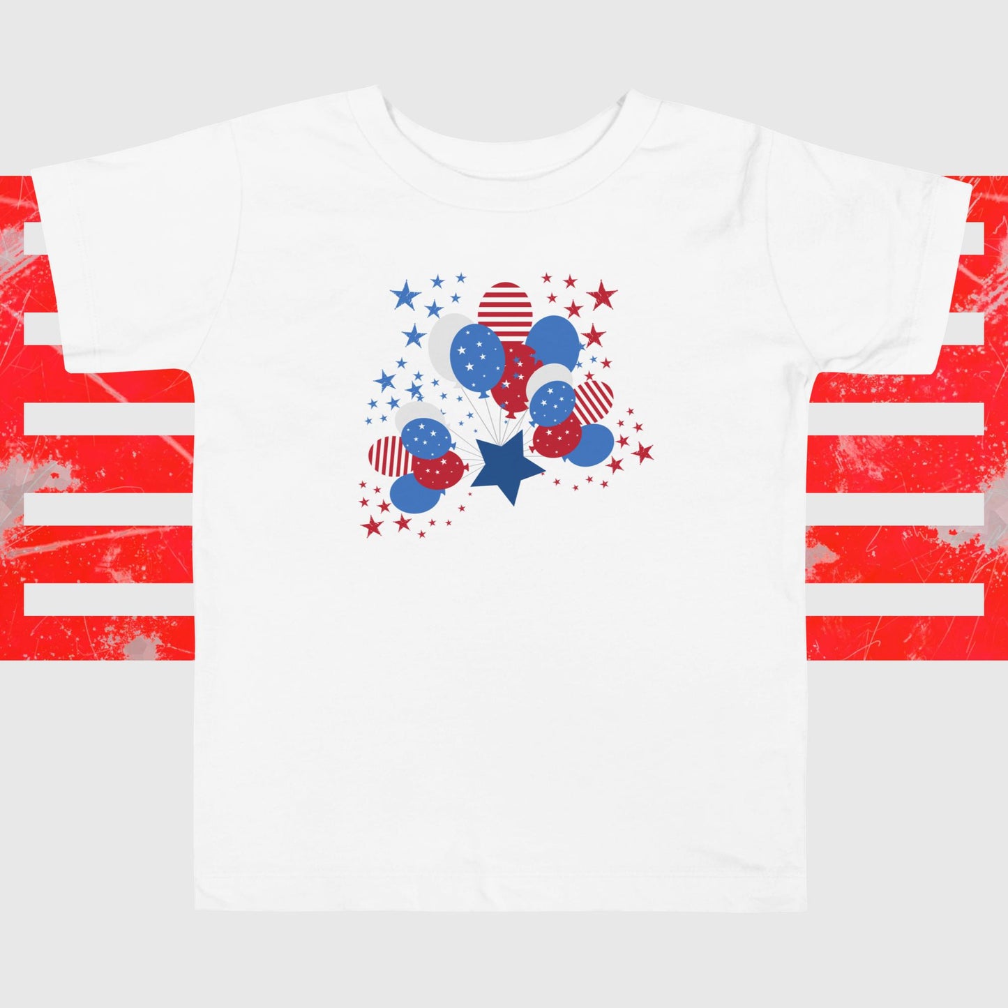 Stars and Stripes Balloons Toddler Short Sleeve Tee