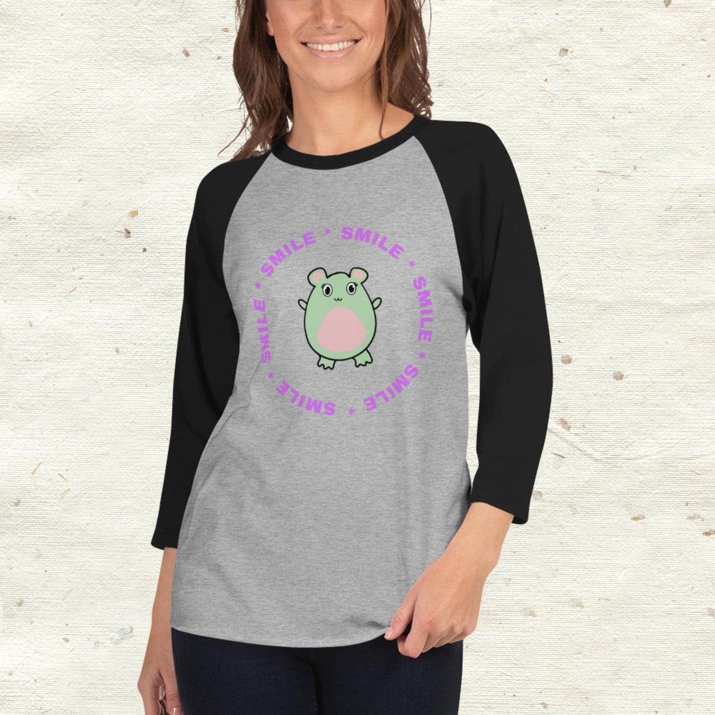 Smile WaTTerMaLLone 3/4 Sleeve Raglan Shirt