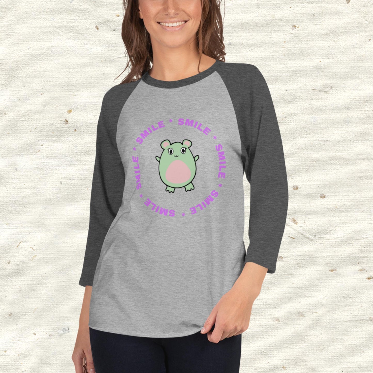 Smile WaTTerMaLLone 3/4 Sleeve Raglan Shirt