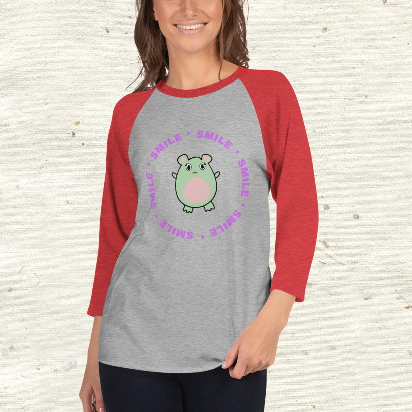 Smile WaTTerMaLLone 3/4 Sleeve Raglan Shirt