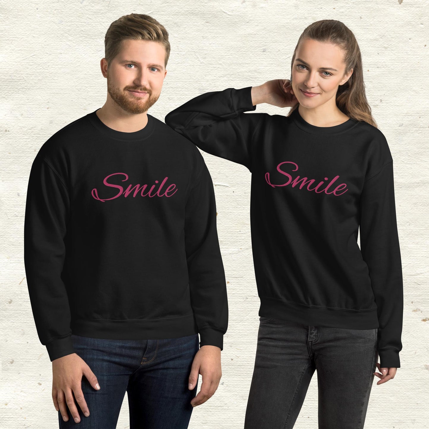 Smile Embroidered Unisex Sweatshirt