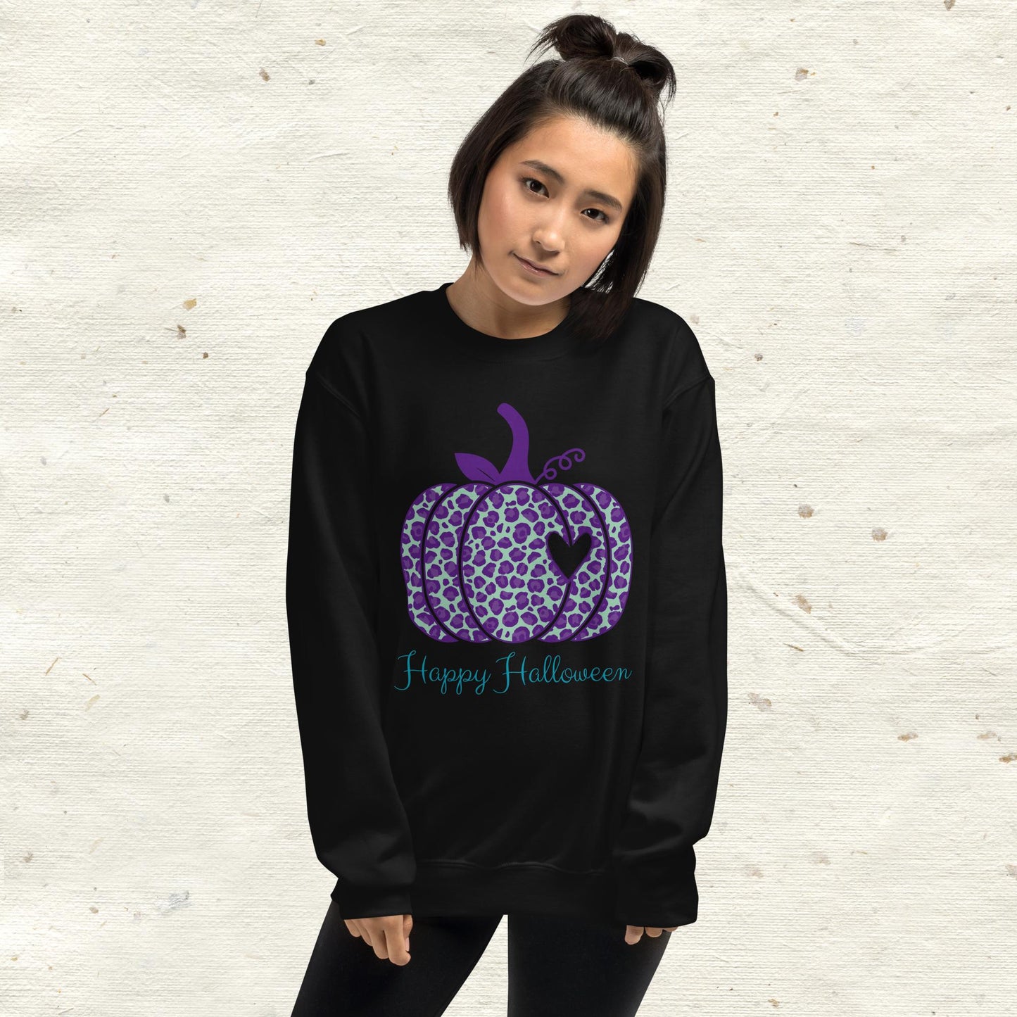 Happy Halloween Purple Pumpkin Unisex Sweatshirt